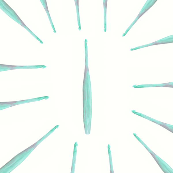 Aquamarine Resin Crochet Hook - Multiple Sizes Available - Image 2